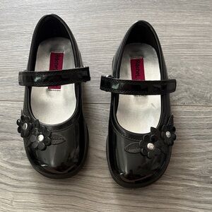 Rachel Kids Glossy Black Mary Jane Shoes